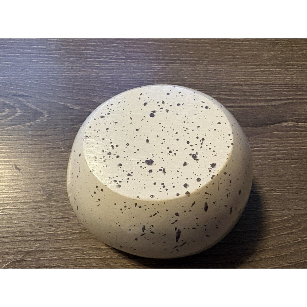 Speckled Abstract Ceramic Pottery Bowl Glossy Beige Black Decorative - Picture 3 of 3